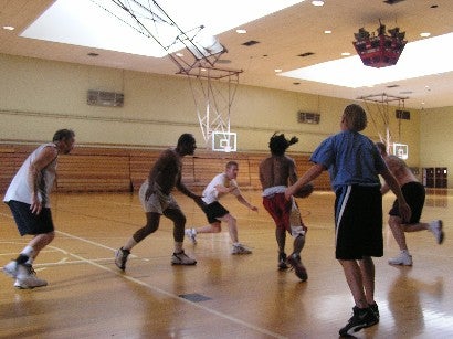 Action shot from a noon game