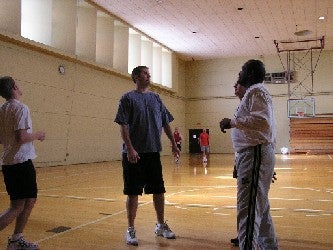 Matt Rapp and Prentice Williams on the court