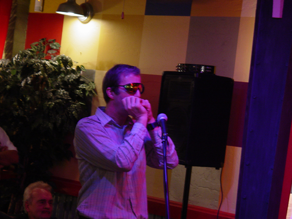 Garbageman playing Harmonica